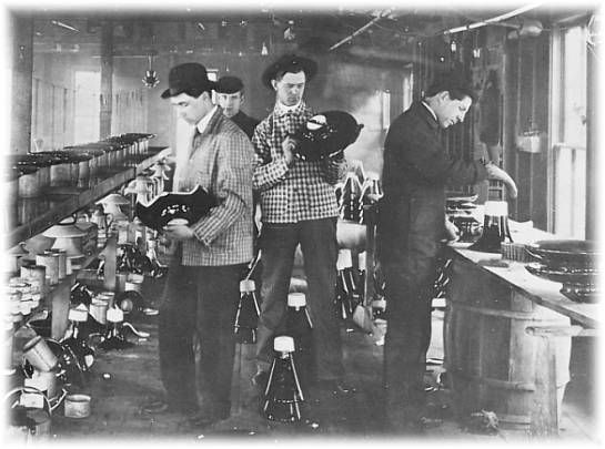 Arthur Austin (left) putting new ideas into practice.  Circa 1905